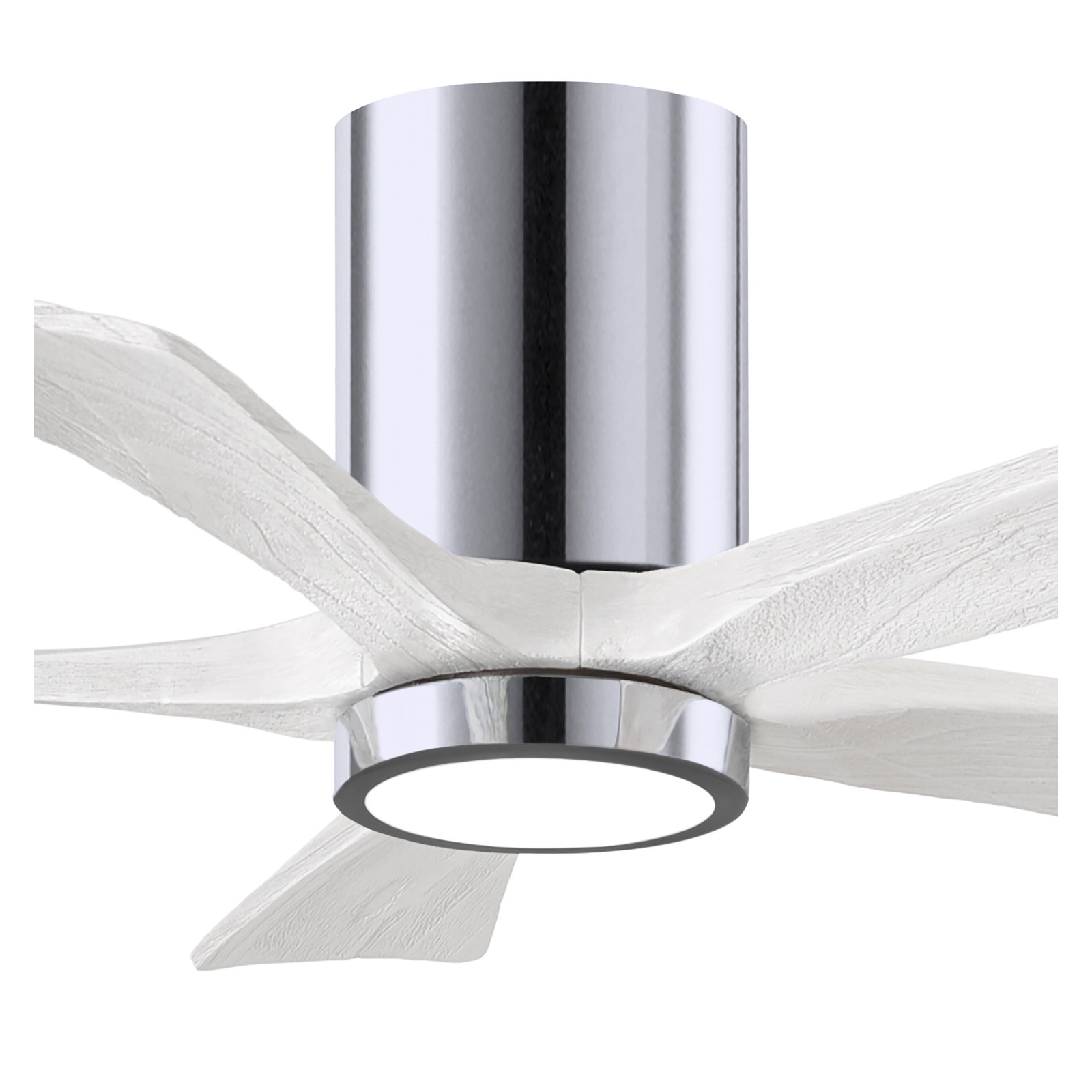 Irene 5 - Blade LED Ceiling Fan with Light Kit Included, Polished Chrome, Matte White, 42"