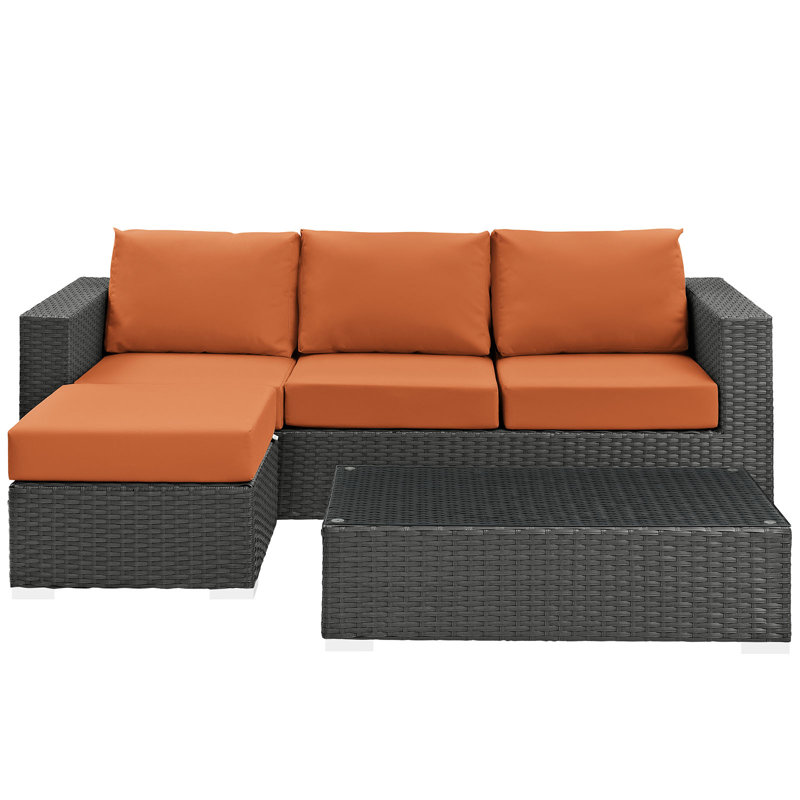 Ensemble modulaire d'extérieur Sunway 3 pièces Modway, Toile Sunbrella® toscan