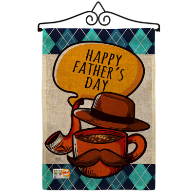 Double Sided 13'' H x 13'' W Polyester Father's Day Flag Set