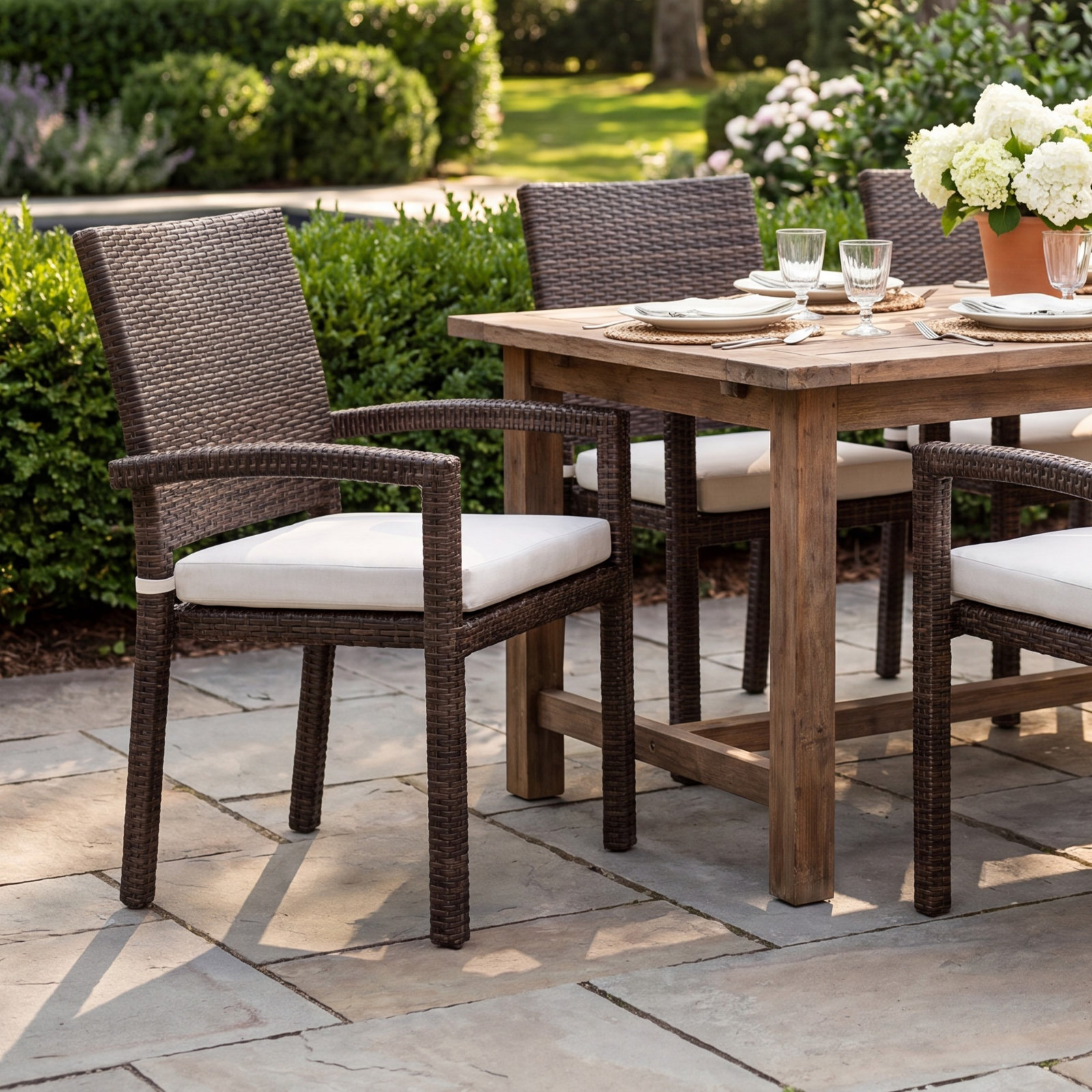 Lindy Stacking Patio Dining Chair with Cushion