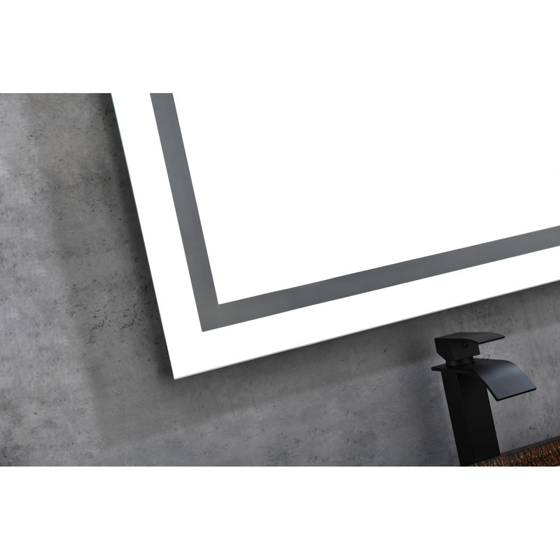 84 X 48 Inch LED Bathroom Mirror With Front And Backlight, Wall Mounted Vanity Mirror, Anti-Fog, Memory, 3 Colors, Stepless Dimmable