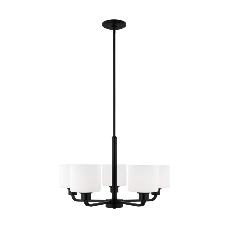 Lustre à cinq lumières Canfield de Génération Lighting , Non, Noir minuit
