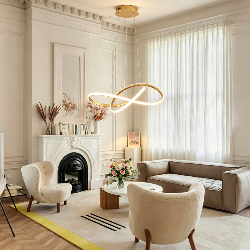 Lustre linéaire moderne à 1 lumière à intensité variable Jahzlynn, Doré