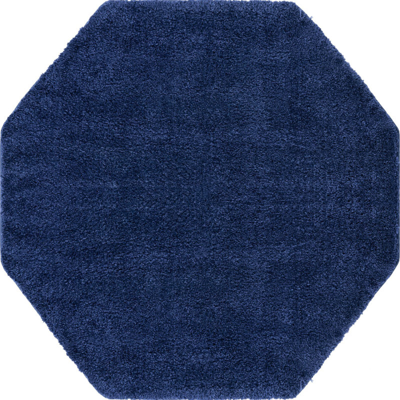 Tapis uni / rayé couleur saphir Carrie, Octogone 5 pi