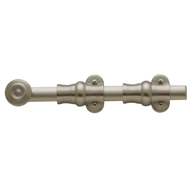 Ornamental Surface Bolt, 9.1" H x 2.8" W x 2.2" D, Satin Nickel
