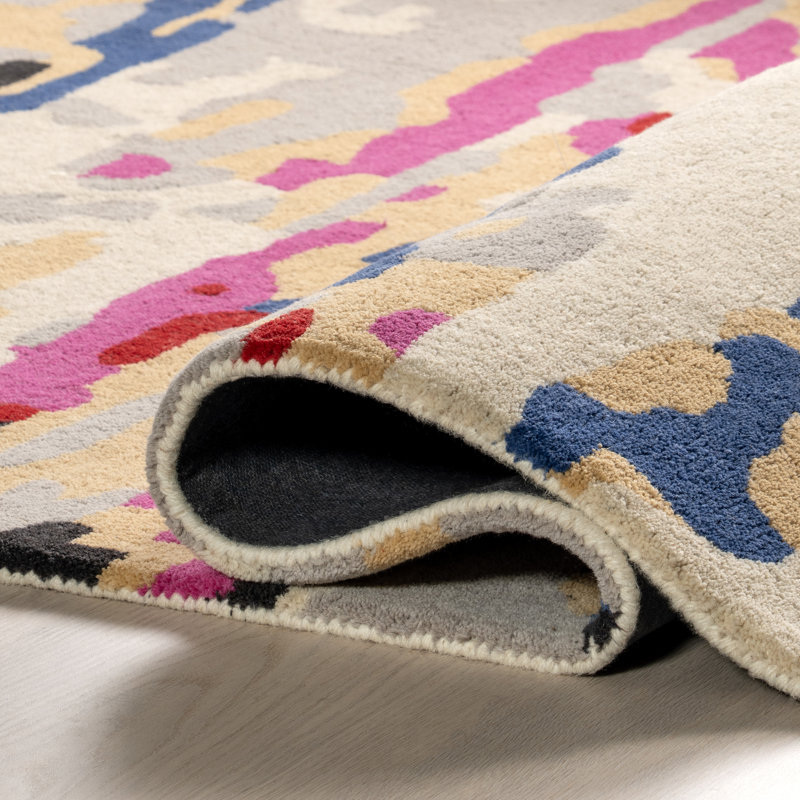 Multicolor Abstract Hand-Tufted Wool 9' x 12' Area Rug
