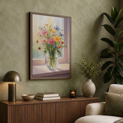 Window Bouquet Botanical 1 Piece Wrapped Canvas Wall Art