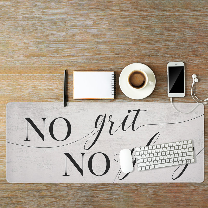 Tapis de bureau imprimé No Grit or Glory Quote, par Lil 'Rue, 40 x 16