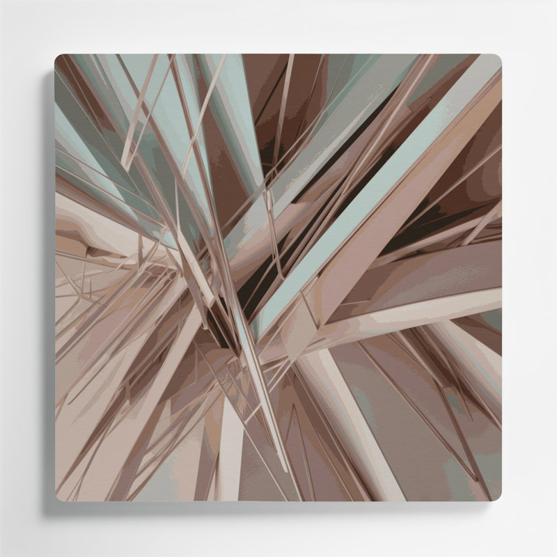 «Geometric Abstraction 58», art mural en métal gris, H 32 po x l 32 po