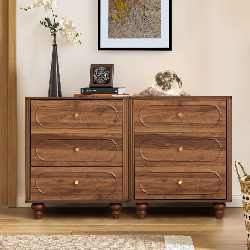 Commode 3 tiroirs, Noyer