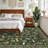 Washable Animal Rug 6x9 Farmhouse Floral Rug Non Slip for Living Room, Non Shedding Low Pile Carpet, Soft Thin Foldable Indoor Mat for Bedroom Dining Room Playroom Nursery, Green-265553059-266726749