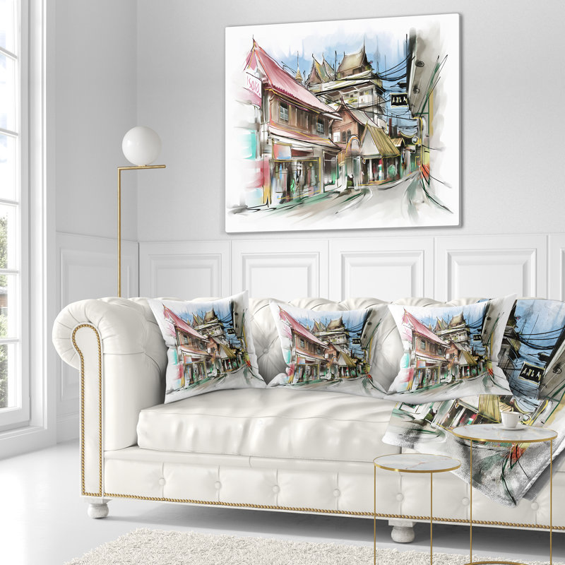 Coussin lombaire "cityscape street city street"