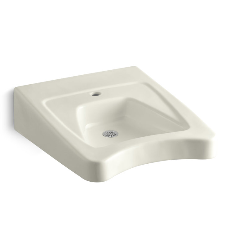 Lavabo de salle de bain mural en céramique 20 "avec trop-plein Morningside ™, Biscuit, Simple