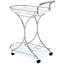Chariot-bar blanc 2 tablettes avec tablette en verre, porte-verres à pied et trois porte-bouteilles de vin, décor fonctionnel de salle à manger, tablette en métal de 34,57 pouces de hauteur, blanc, pour installation nécessaire, finition, profondeur 16,07
