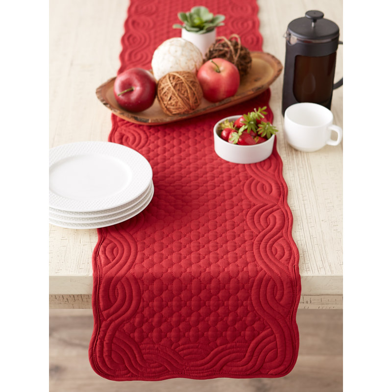 Aricin Geometric Table Runner, Red