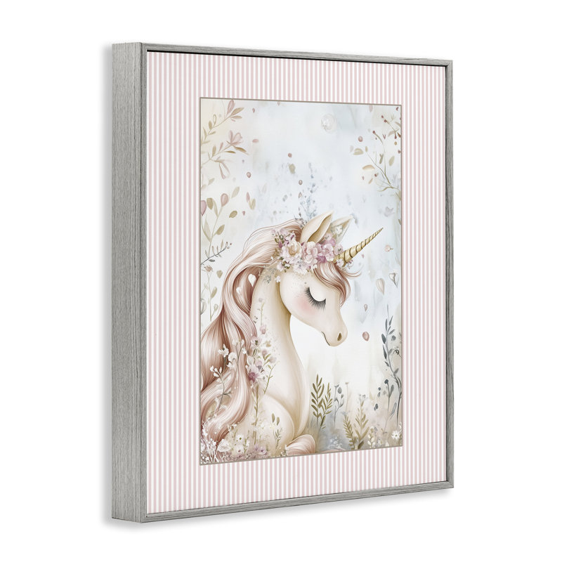 Giclée encadrée de licorne enchantée, design par Christine Simpson Art, Giclée de ferme grise encadrée, H 20 po x l 16 po