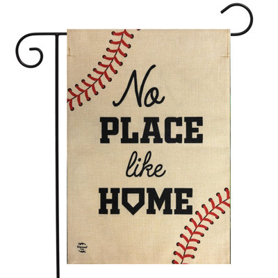 Drapeau de jardin en toile de jute No Place Like Home