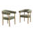 Upholstered Side Dining Armchair With Solid Wood Legs-1385477831