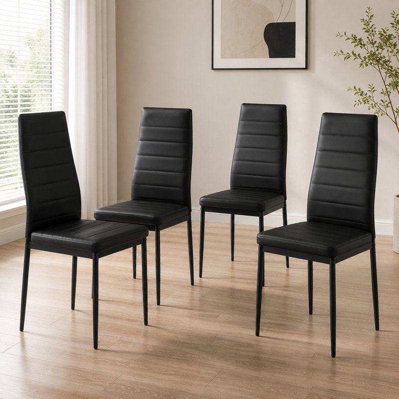 Ensemble de chaises de salle à manger de style moderne pour 4 personnes en similicuir confortable