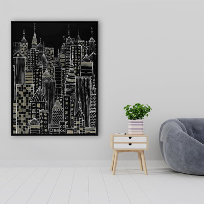 Illustration de tours de ville sur toile