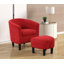 66 cm Wide Modern Barrel Chair with Upholstered Ottoman-1217936759