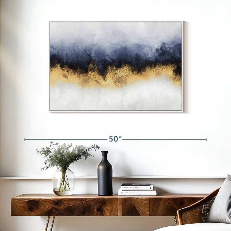 Ciel I, Cadre flottant blanc, 37 po x 25 po