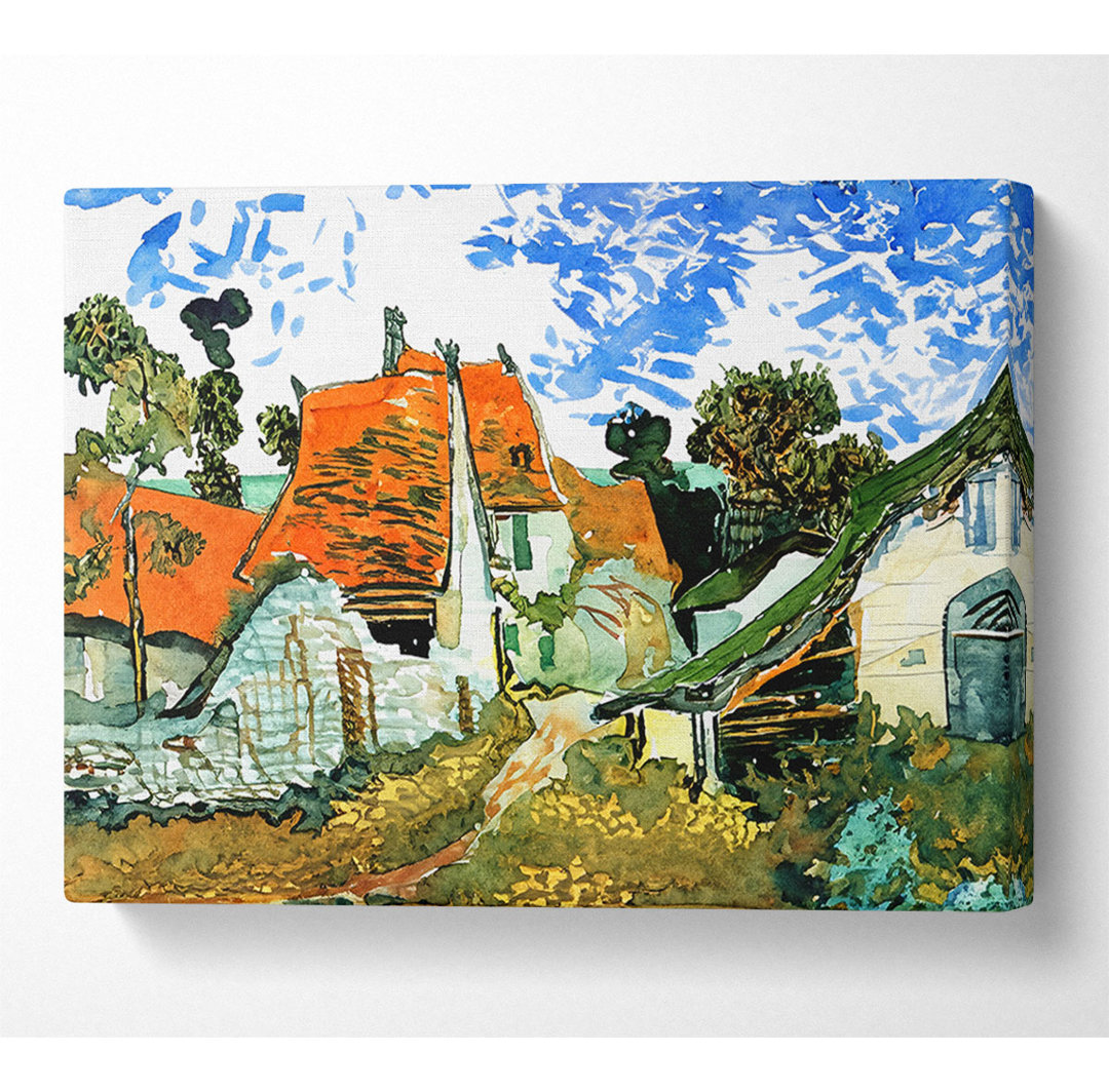 Van Gogh Häuser in Auvers - Kunstdrucke auf Leinwand