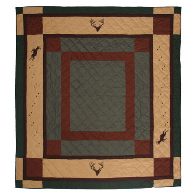 Rustic Cotton Geometric Shapes Quilt