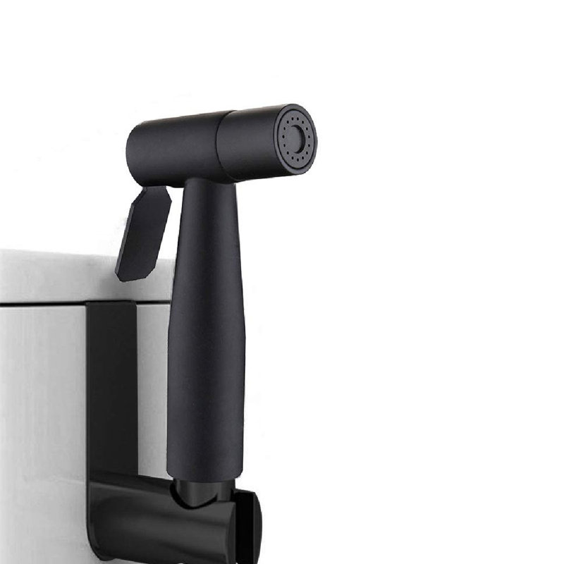 Elongated Hand Held Bidet with Faucet, Matte Black
