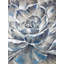Fleur grise et bleue - reproduction contemporaine mate encadrée-1044332348-1044332338
