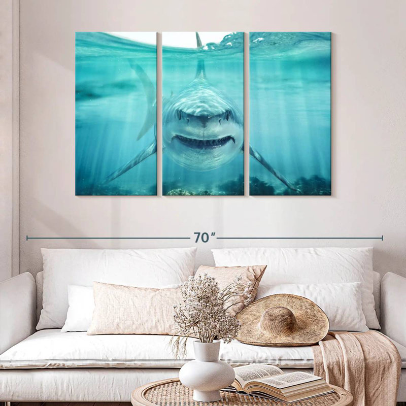 Predatory White Shark, 32" H x 50" W