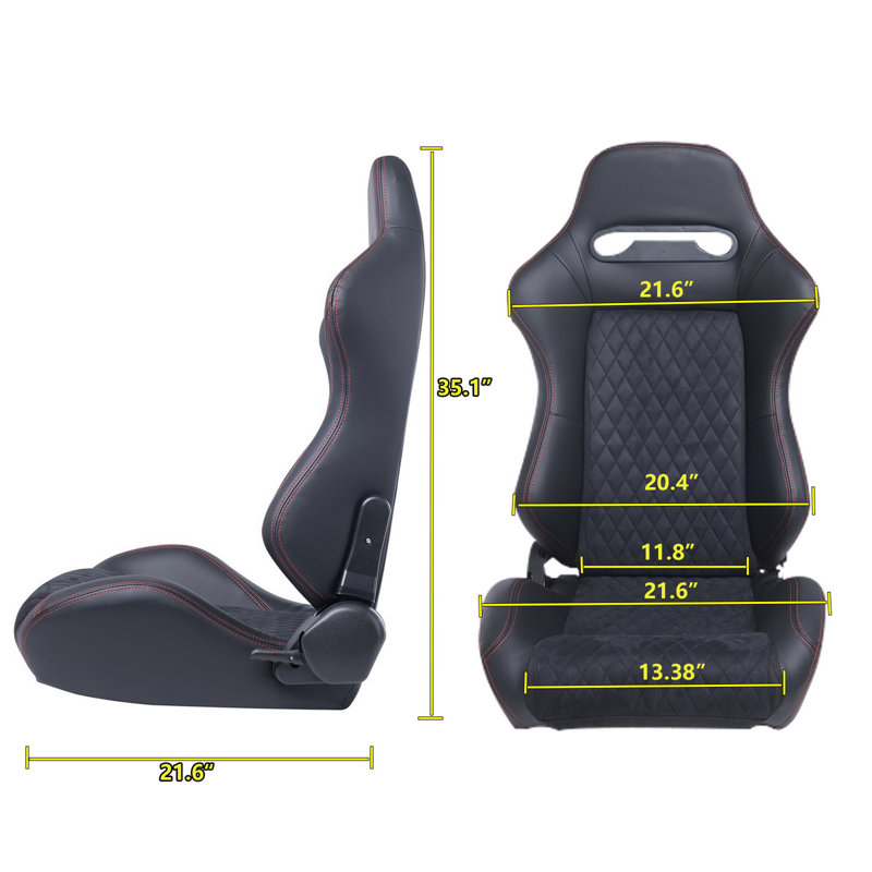 Fauteuil inclinable et ergonomique en cuir, Noir