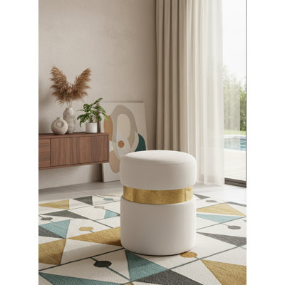 Hailey 14.5" Wide Velvet Round Cocktail Ottoman
