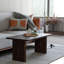 Table basse rectangulaire moderne en bois massif - Finition naturelle ou noyer, table basse en bois pour le salon-657541357