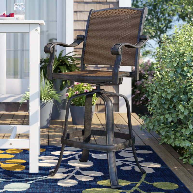 Harland High-Density Polyethylene (HDPE) Wicker Outdoor 30'' Bar Stool