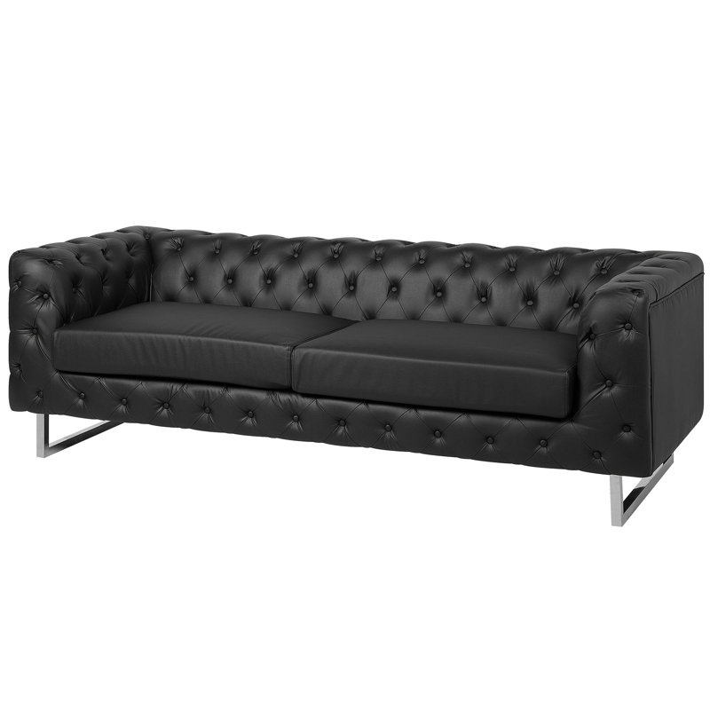 Mellal 2 - Piece Faux Leather Living Room Set, Black