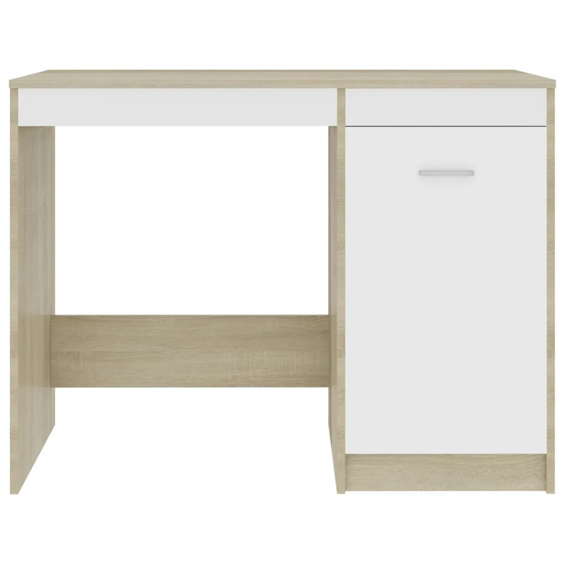 Windover Writing Desk, White/Sonoma Oak