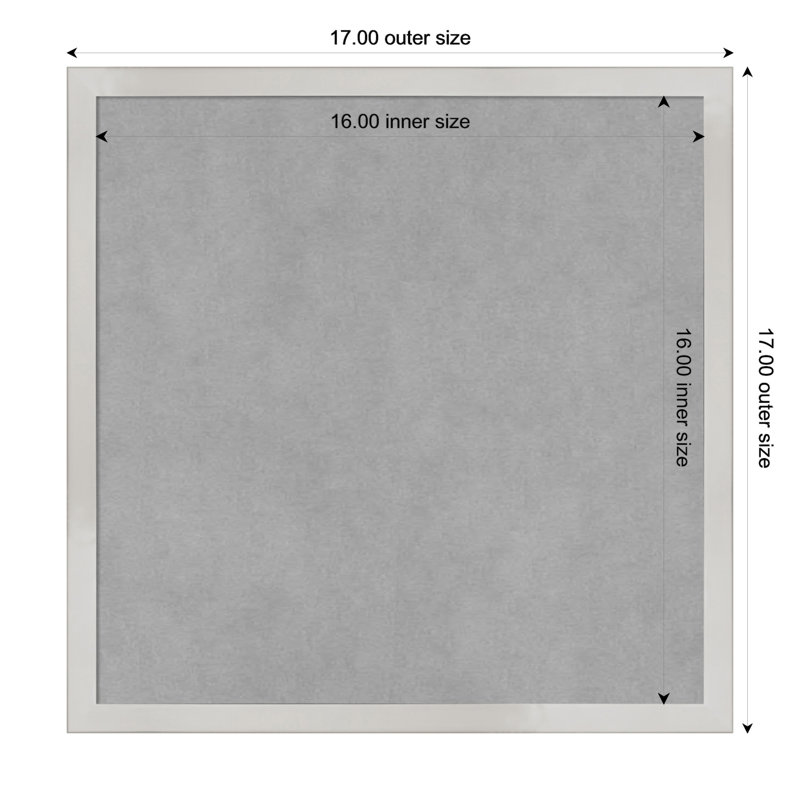 Tableau magnétique à cadre argenté Svelte, H 17 po x l 17 po