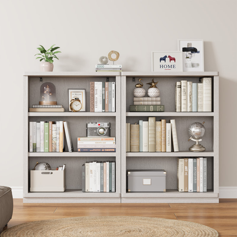 Brusnice Standard Bookcase with Shelf, White, 42" H x 31" W