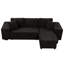 Canapé-lit d'angle moderne avec méridienne de rangement et 2 tabourets, tissu gris anthracite pratique