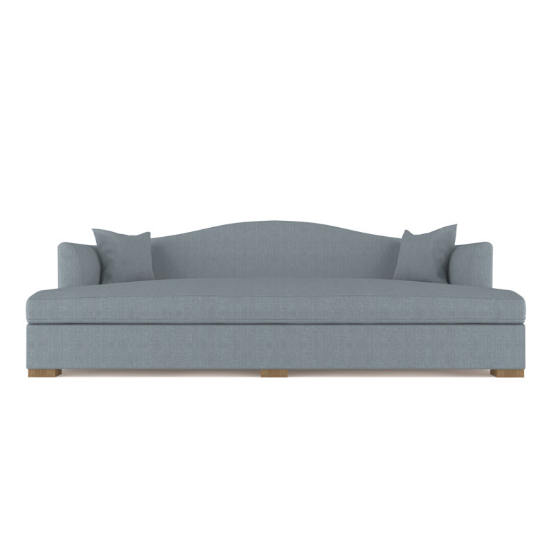 Horatio Camelback Taper Curved-Arm Daybed, Vintage Leather Alabaster, Weathered