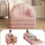 Fauteuil d'appoint pliant 2 en 1, fauteuil à billes convertible moelleux en canapé-lit, canapé-lit simple multifonctionnel pour le salon et les petits espaces, rose-1544775445