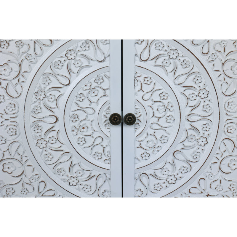 Armoire d'appoint 60 "avec 4 portes, buffet rustique en bois rustique - Armoire polyvalente avec rangement pour rangement et organisation