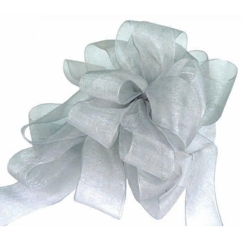 Ruban en mousseline de soie 5/100 po X100Yds, Argent argent