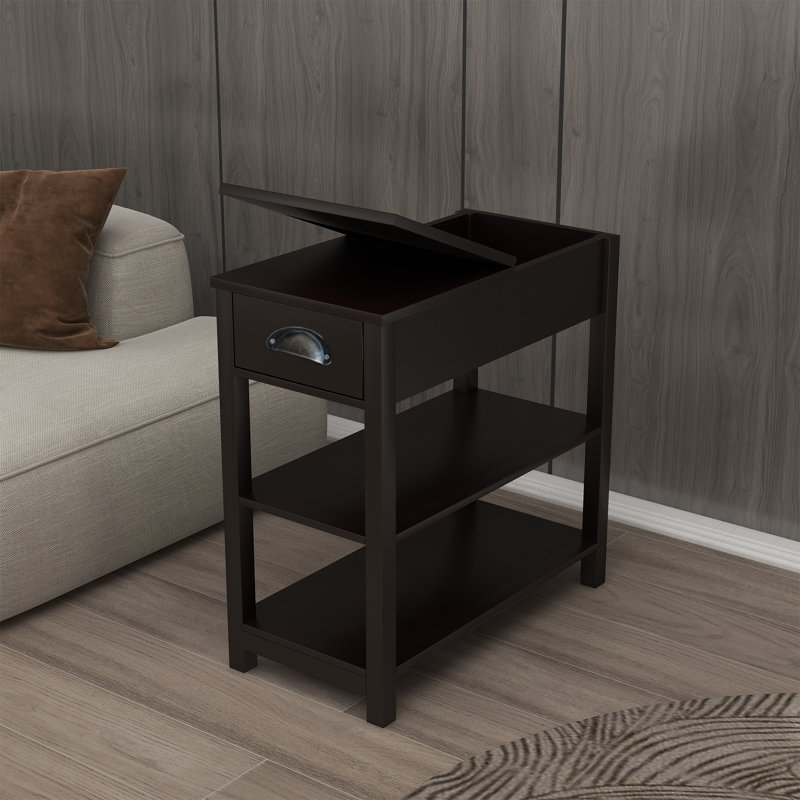 Table étroite avec tiroirs et cloison inférieure, Blanc