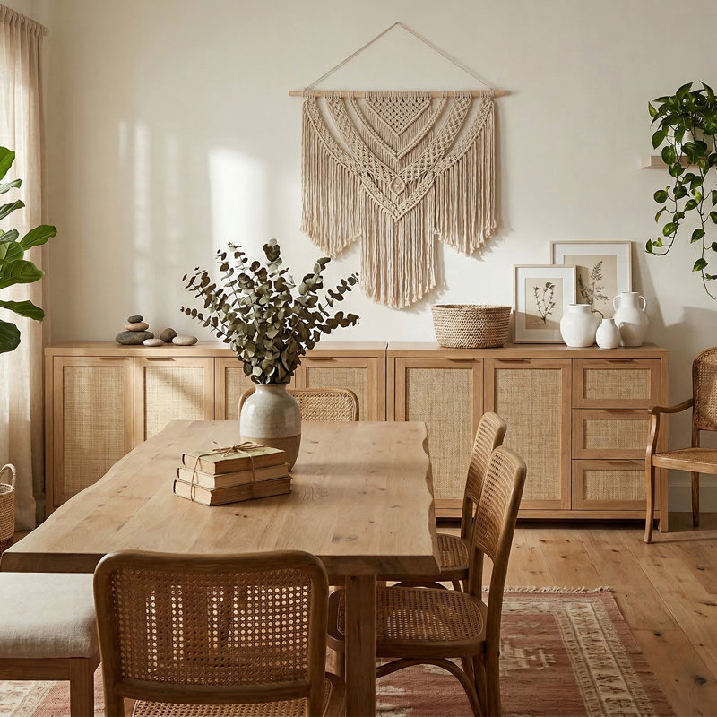 Arianna 51" Sideboard with 3 Drawers, Natural Oak
