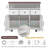 Farmhouse Rolling Kitchen Island With Drape Of Beads, Power Outlet, Drop Leaf, 3 Doors, 3 Drawers And Internal Iron Shelf-1433243264