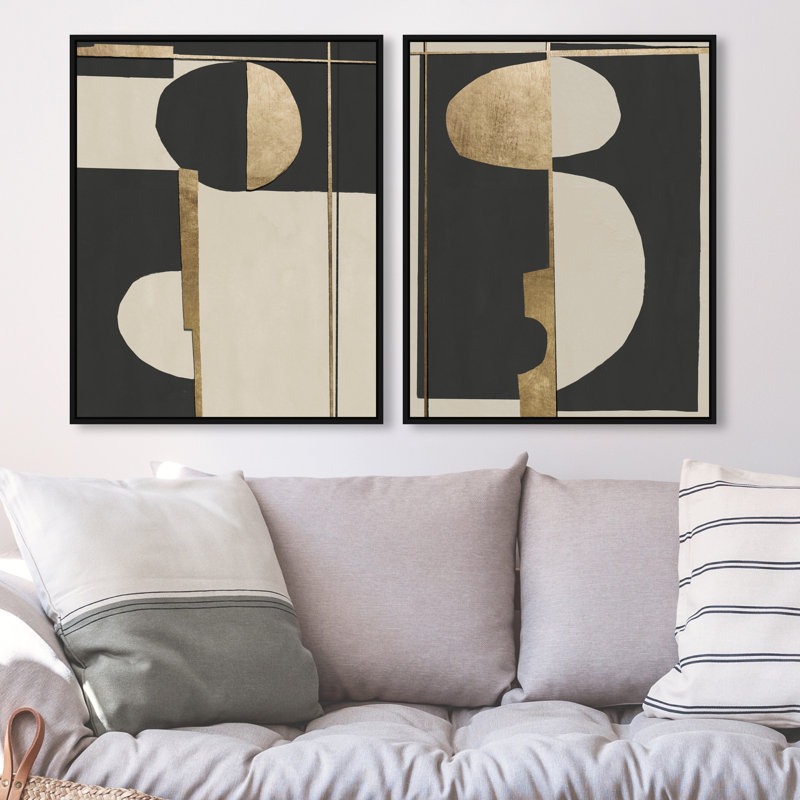 Balance Set Set by Oliver Gal, 21"H x 25"W, Black Floater Frame