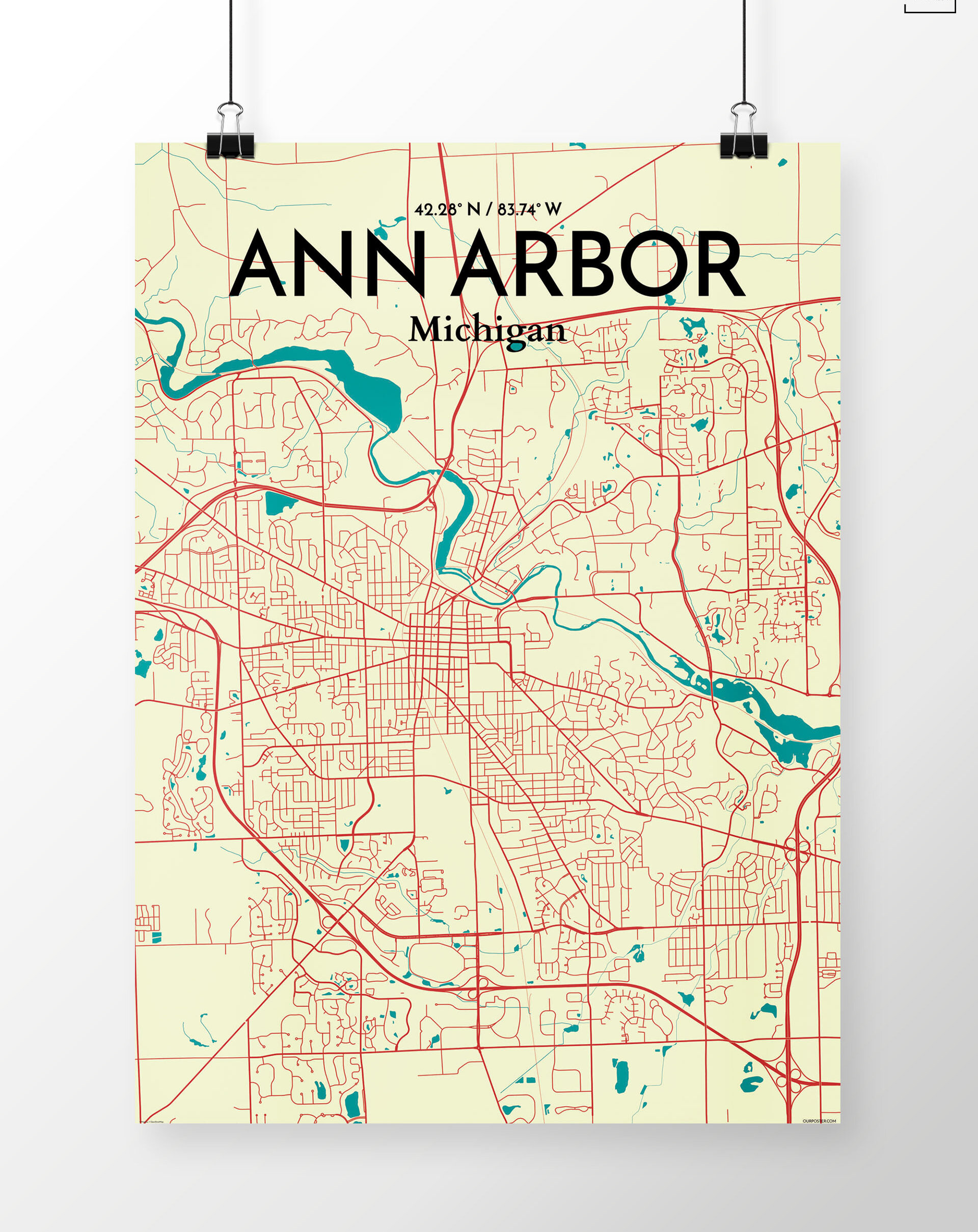 City Street Map Ann Arbor MI