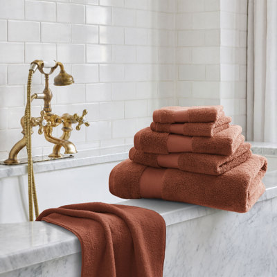 6-Piece 6-Piece Cotton Bath Towel Set,Terracotta